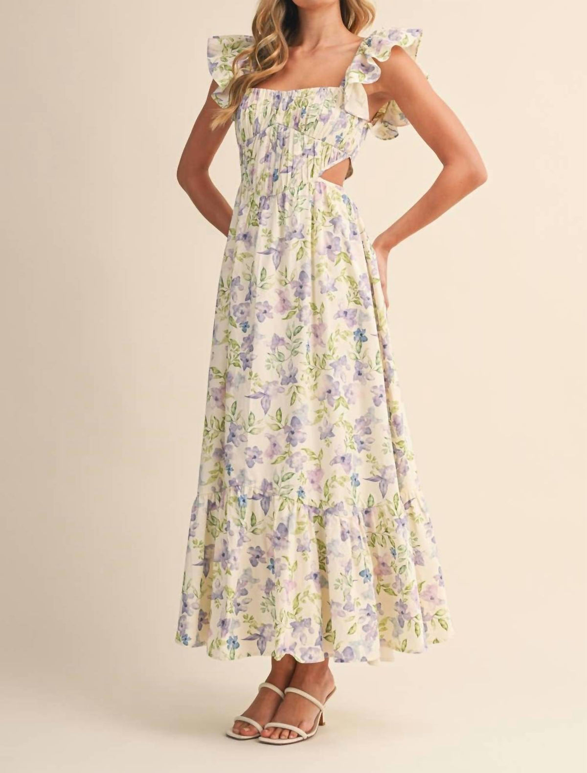 Klesis - Flower Frill Maxi Dress