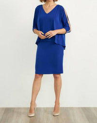 Joseph Ribkoff Cold Shoulder Dress in royal sapphire - women's dress - detail view