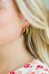 123 Amore - Women's Dark Drops Beaded Huggie Earrings