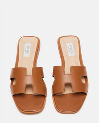 STEVE MADDEN Women's Haydn H Strap Leather Sandal in cognac - women's sandal