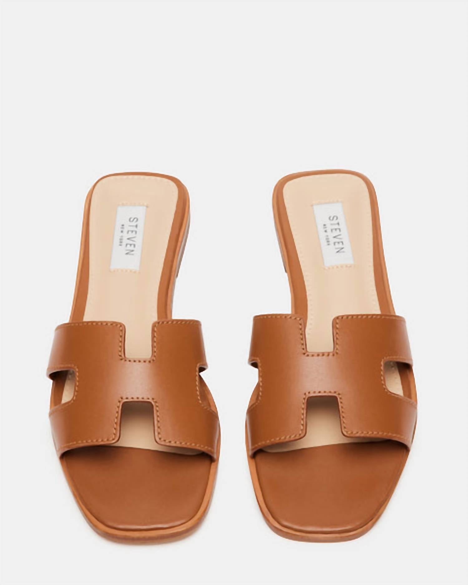 STEVE MADDEN Women's Haydn H Strap Leather Sandal in cognac - women's sandal