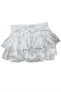 Day + Moon - Tiered satin skort with ties