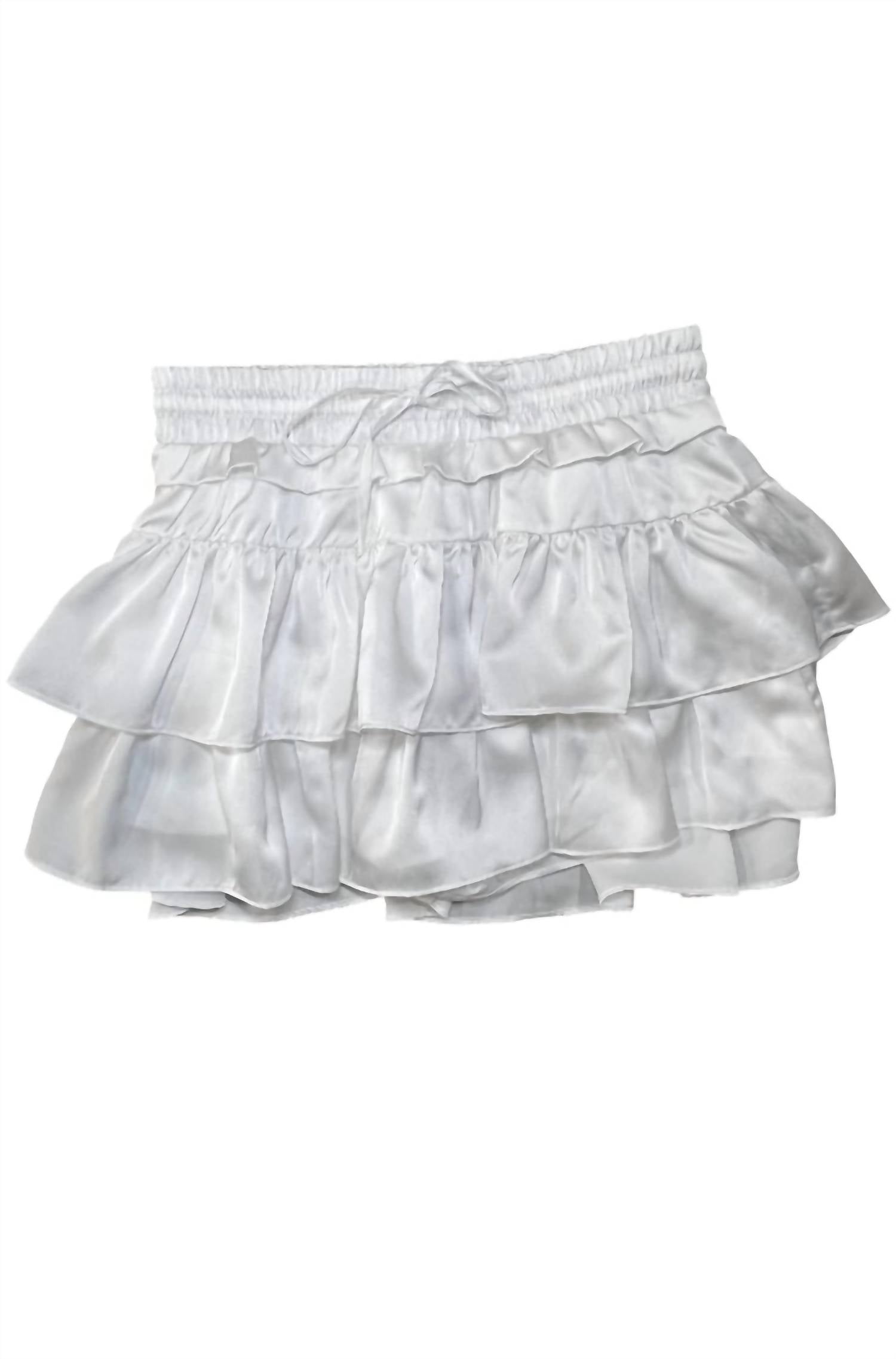 Day + Moon - Tiered satin skort with ties