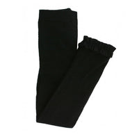 RuffleButts Newborns To Toddlers Footless Tights With Ruffle in black - kids' accessory