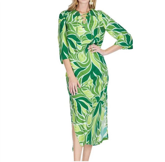 Jade - Lace Up Maxi dress