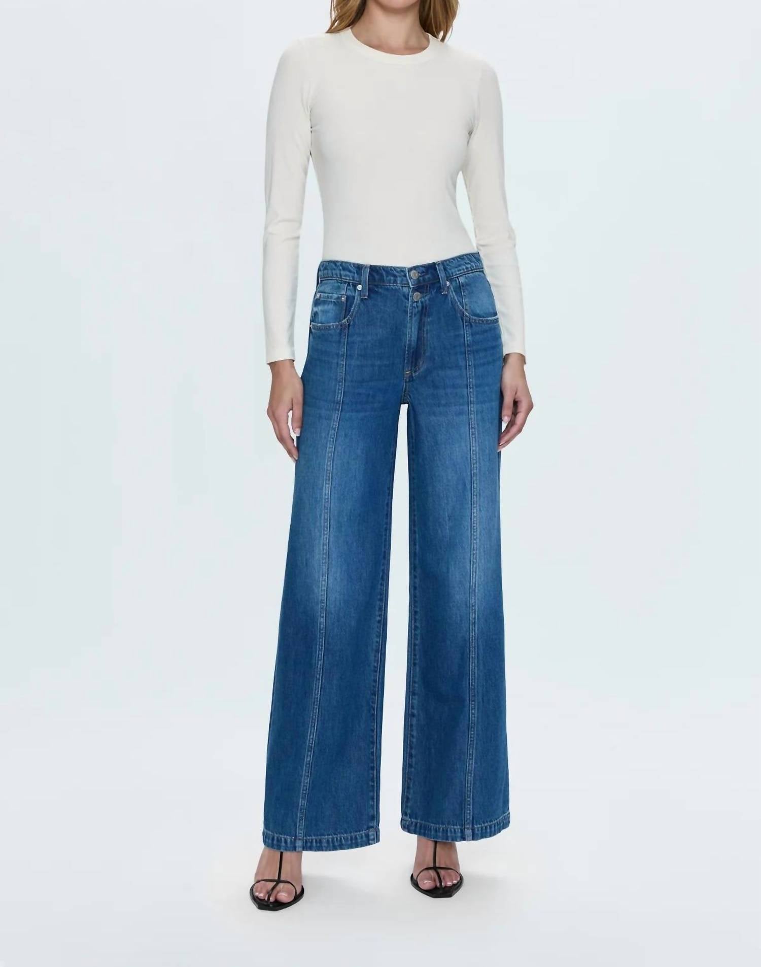 Pistola - Jadyn Double Button Low Slung Palazzo Jeans