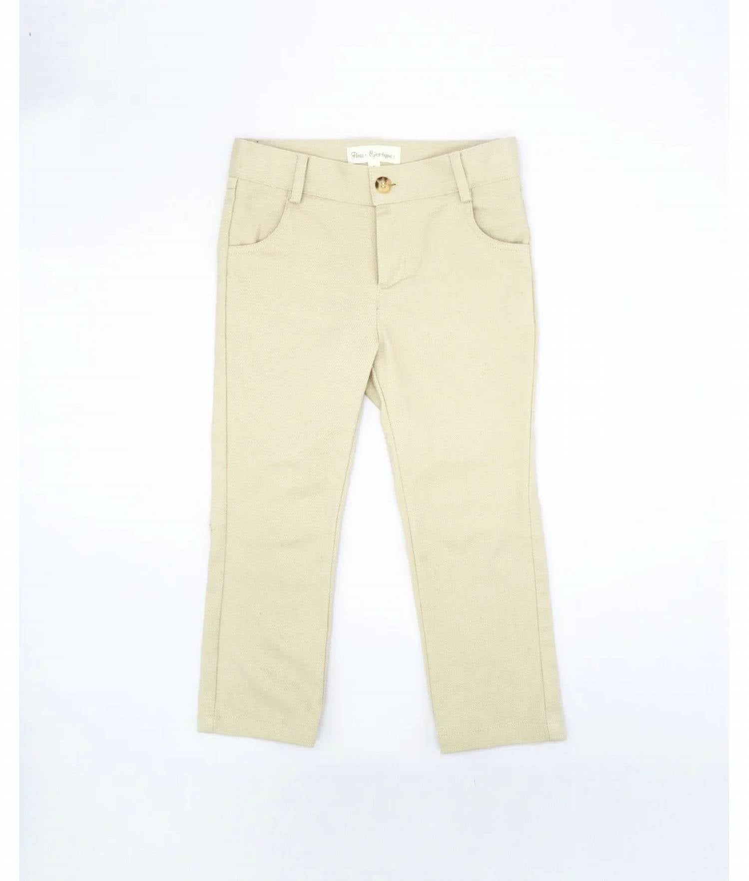 Fina Ejerique - Kid's Corduroy Shirt With Collar And Twill Trousers Set