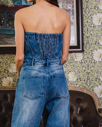 Bucketlist - Wide Leg Denim Jumpsuit