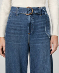 Paige - Cameron Wide Leg Jeans With Tortoise Belt