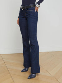 L'Agence Women's Lenora Seamed Flare Jean in koval - women's jeans - alternate view
