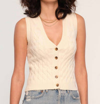 heartloom Camille Sweater Vest in ivory - women's jacket