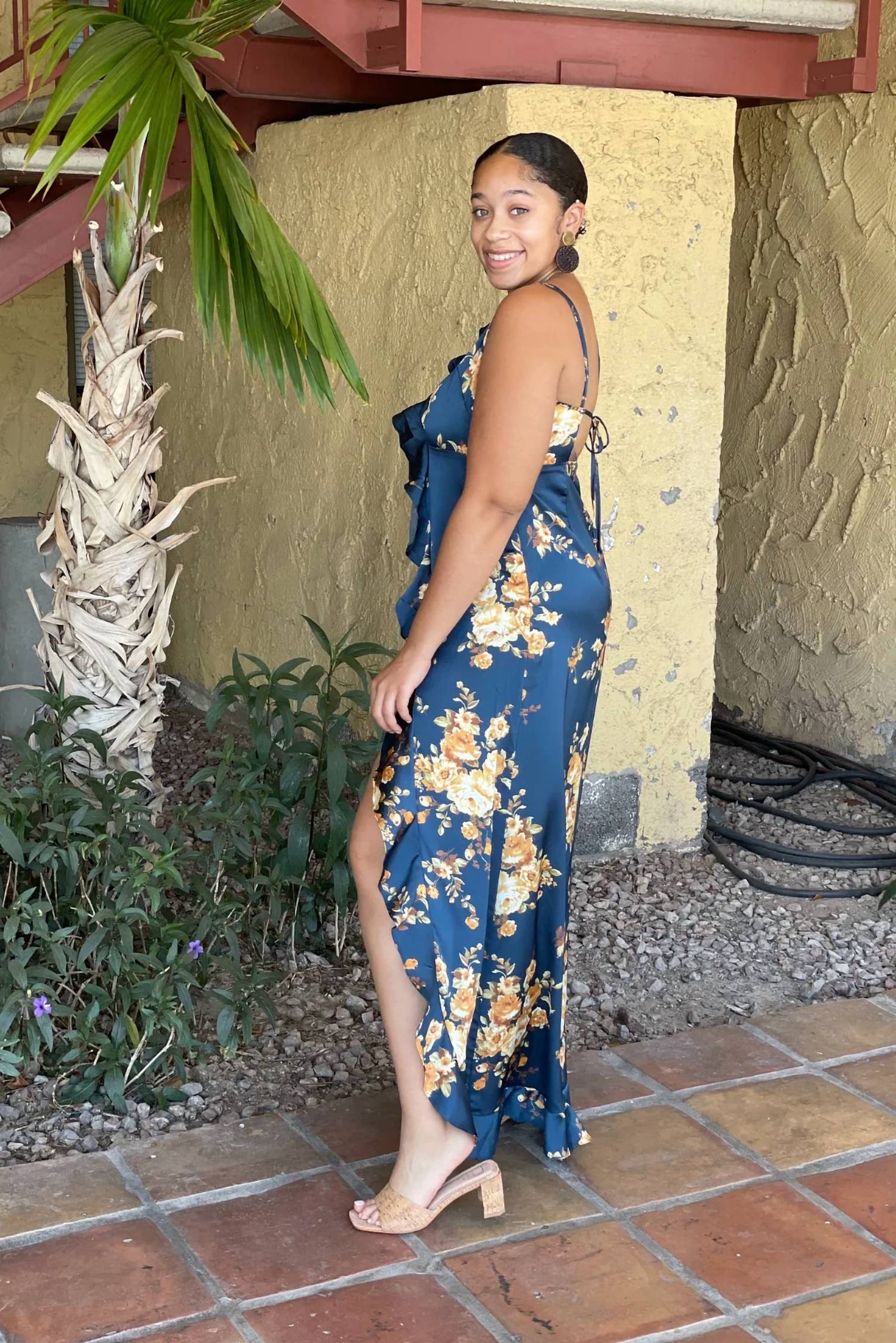 Dress Forum - Asymmetrical Floral Maxi Dress