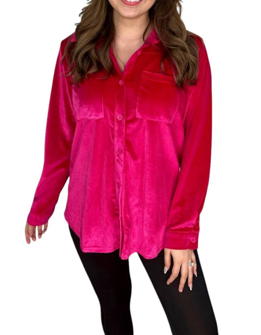 Jess Lea - Shane Velvet Button-Up Top