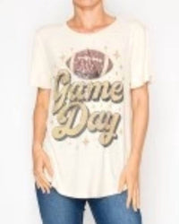 Origami Game Day T-Shirt with Star Sequin in white - women's t-shirt