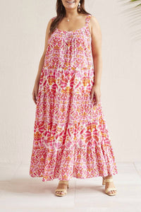 TRIBAL Sleeveless Maxi Dress With Pockets - Plus in amberglow - women's dress