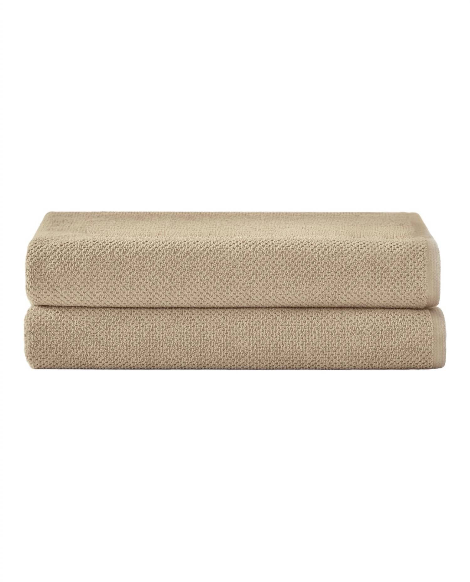 Under the Canopy Textured Organic 2 Piece Bath Sheet Set in light taupe - item