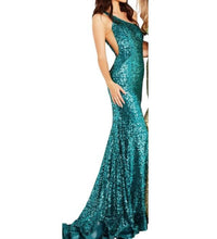 Jovani - Fitted V Neckline Sequin Gown