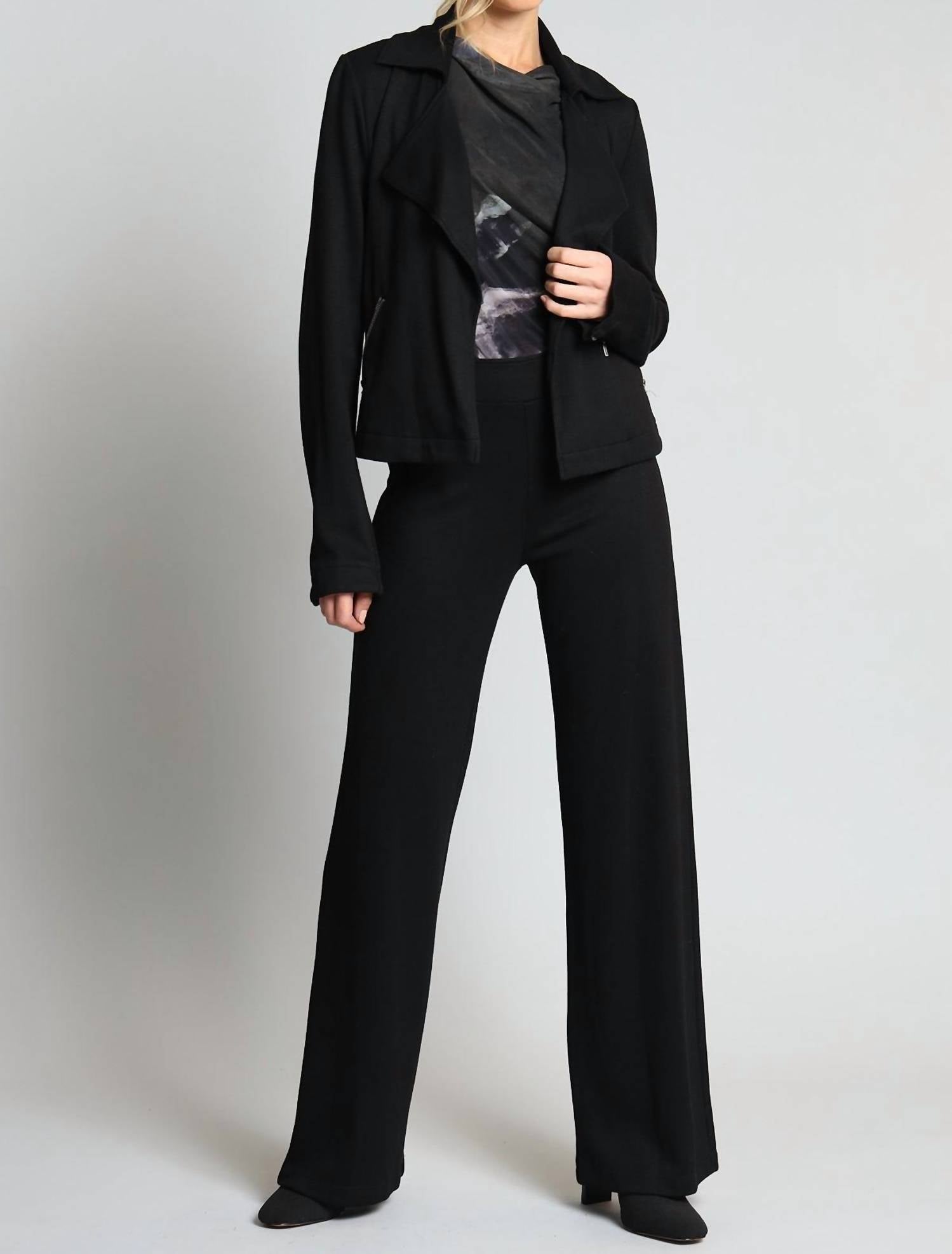 Lola & Sophie Luxe Ponte Pull On Pants in black - women's pants