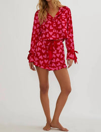 Beach Riot Aurora & Luna Pj Set in valentine heart - women's sleepwear