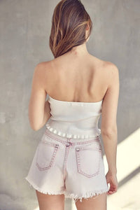 Idem Ditto - Distressed Hem Denim Shorts