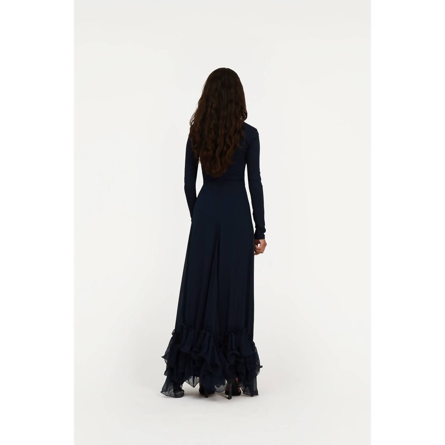 Rotate - Chiffon Maxi Ruffle Dress
