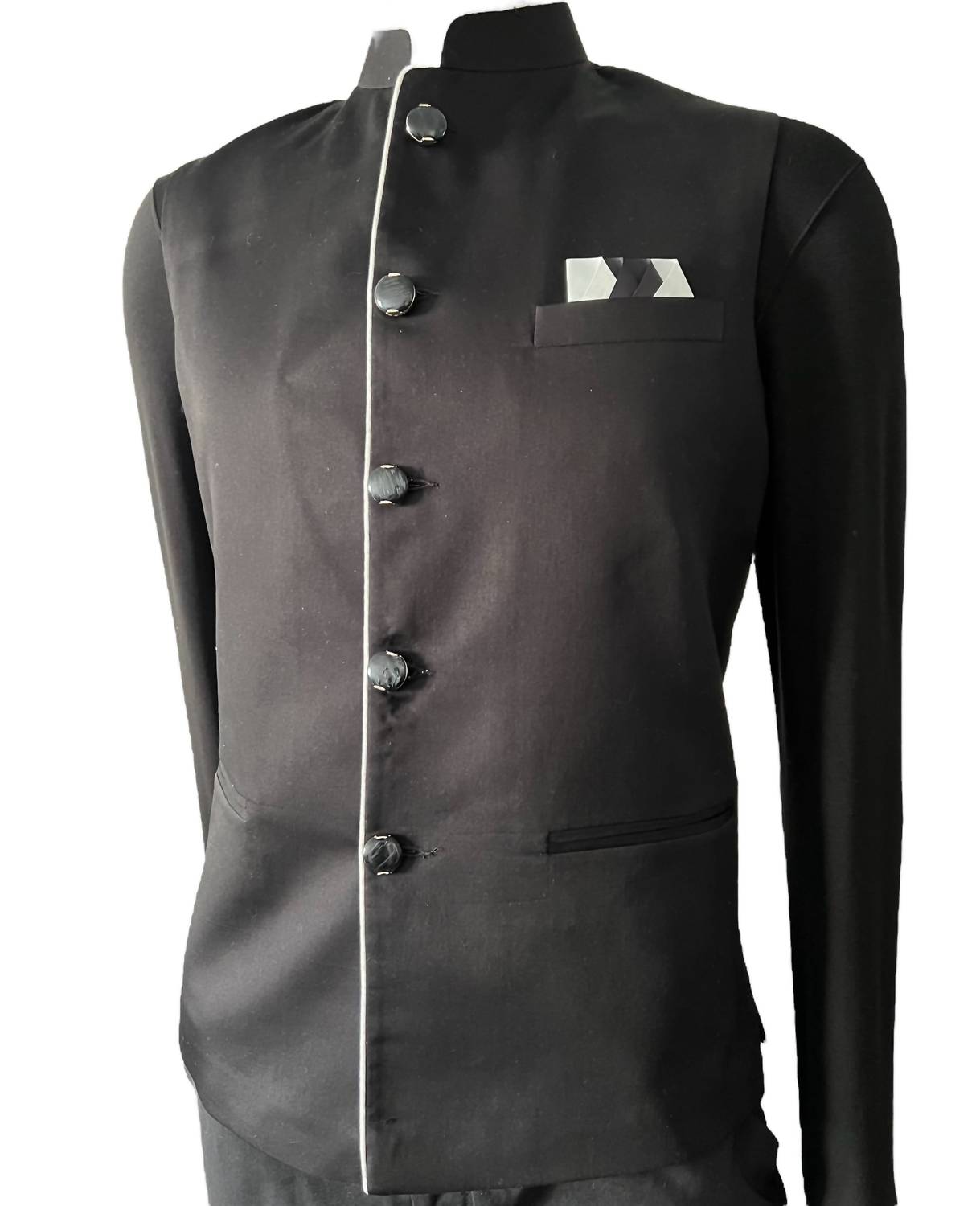 The Gray Crab - Men's Mandarin Collar Silk Vest