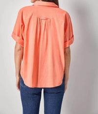 Lilla P - Elbow Sleeve Button Down Shirt