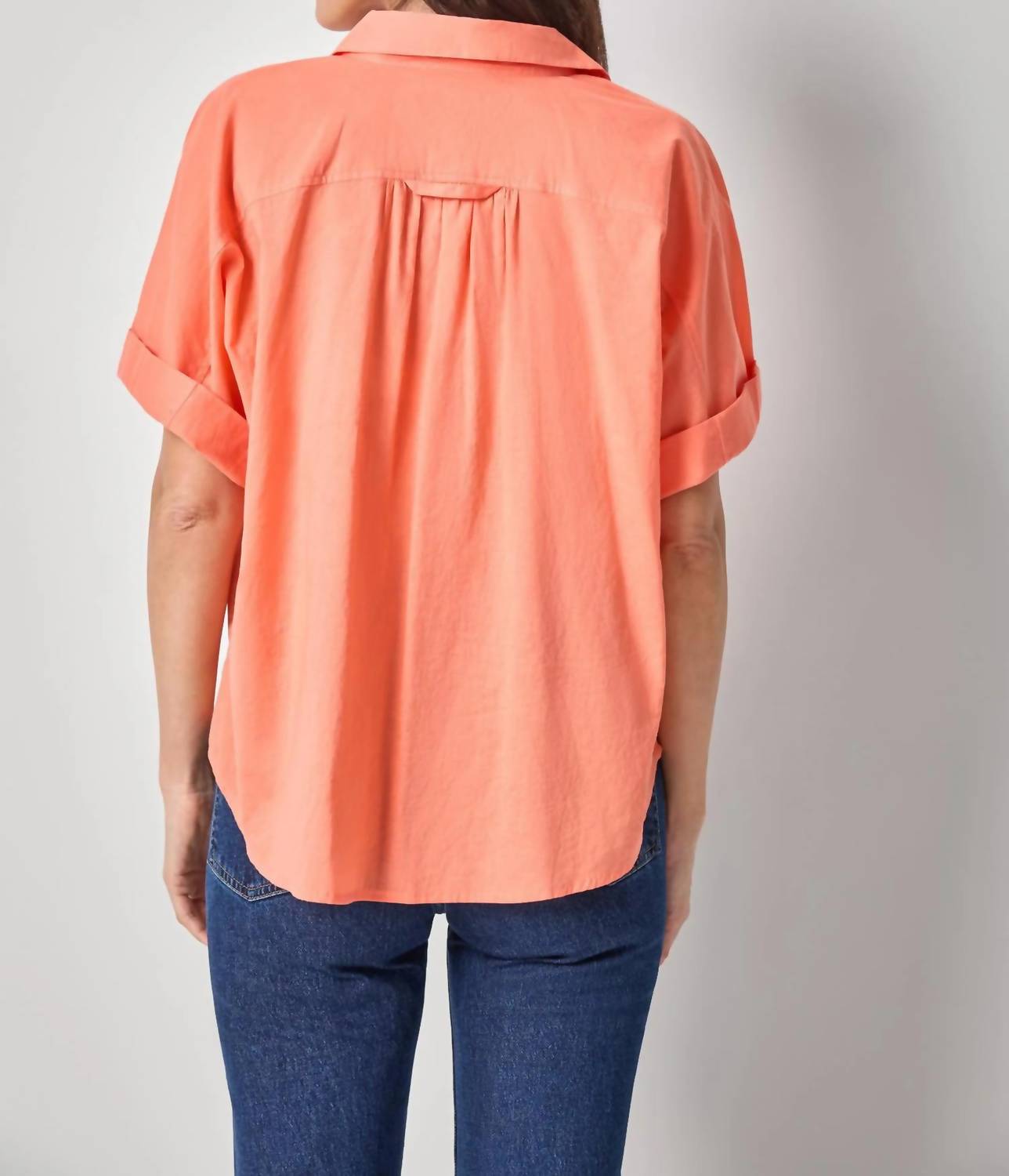 Lilla P - Elbow Sleeve Button Down Shirt