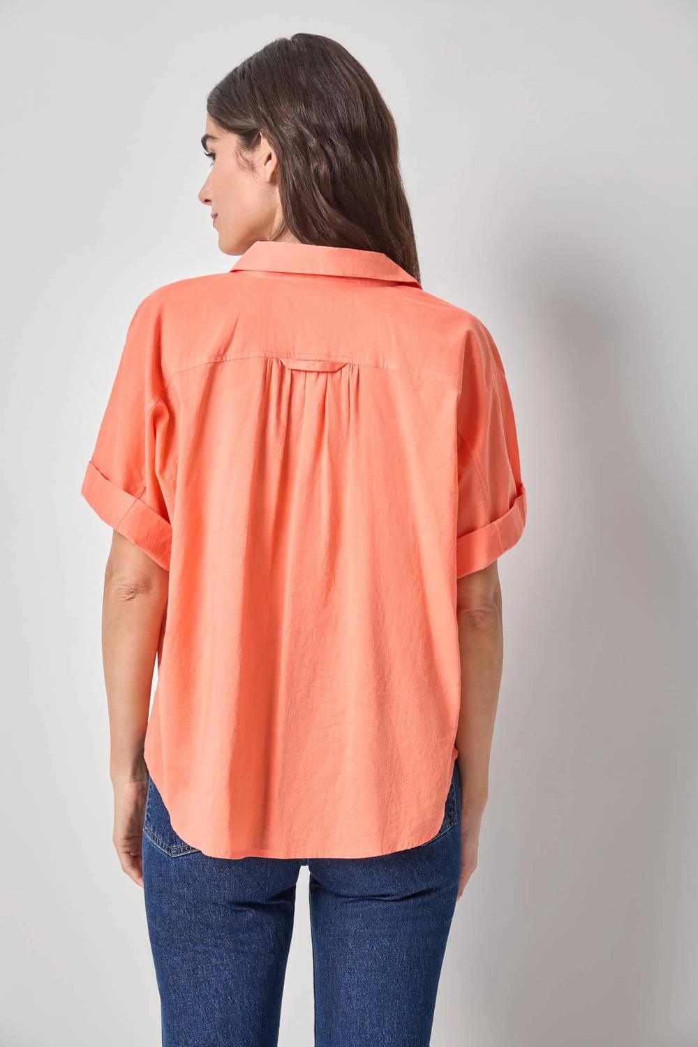 Lilla P - Elbow Sleeve Button Down Shirt