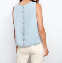 Charlie B - Tencel Sleeveless Scalloped Top