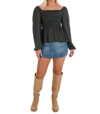 Mustard Seed - Wear Anywhere Smocked Babydoll Top