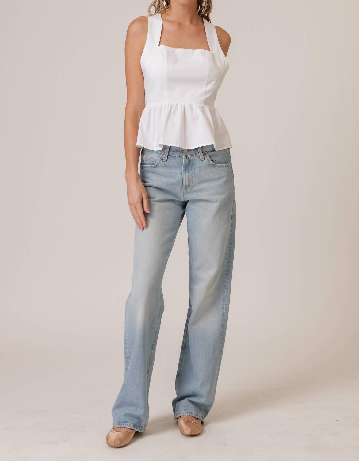 Line And Dot - Essie Peplum Top