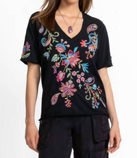 Johnny Was - Raw Hem V Neck Tee