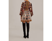 Farm Rio - Tapestry Garden V Neckline Mini Dress - Plus