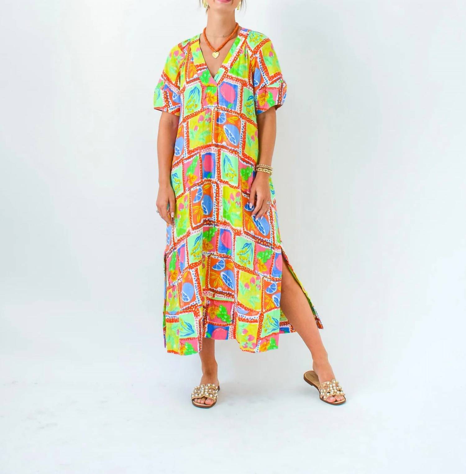 Karlie - Fruit Gauze Maxi Dress