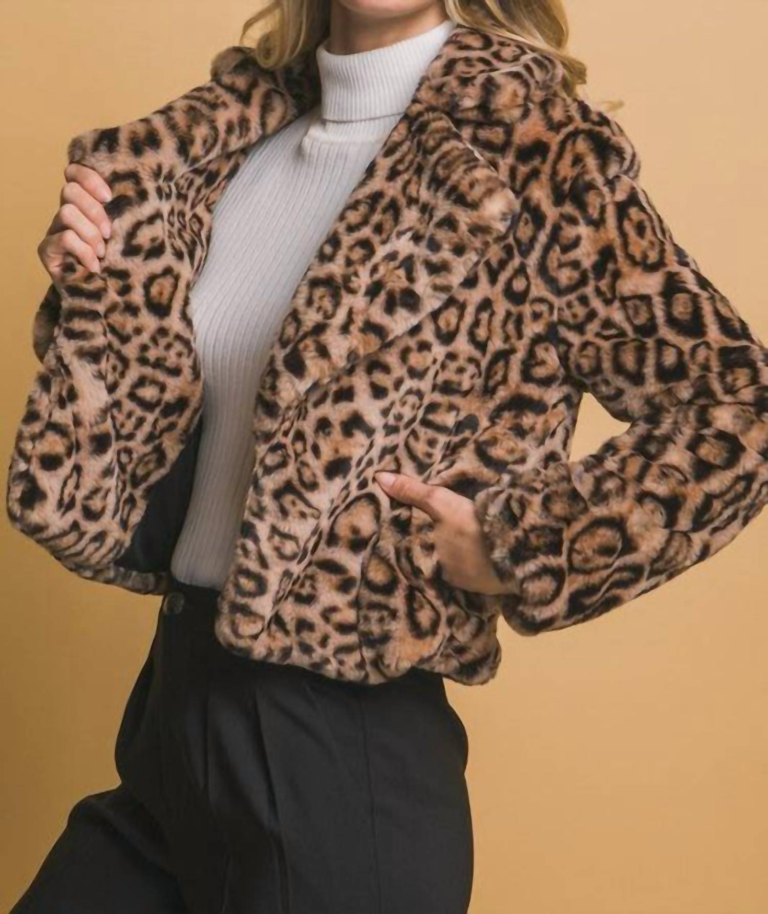 Love Tree - Faux Fur Cropped Jacket