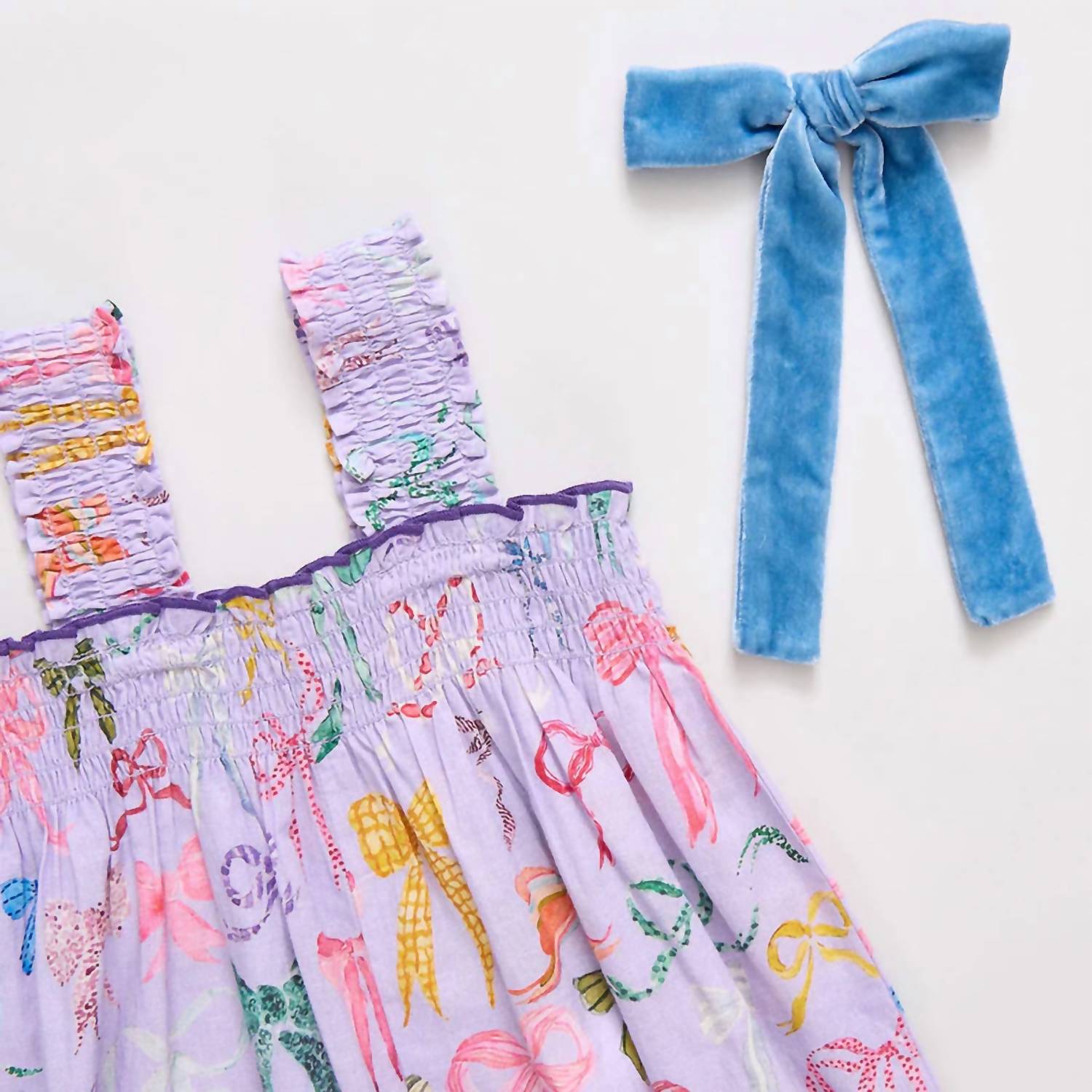 PINK CHICKEN Eleven Jumper in lavender watercolor bows - kids' item - alternate view