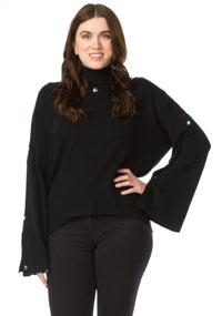 Papillon - Turtle Neck Sweater With Split Sleeves