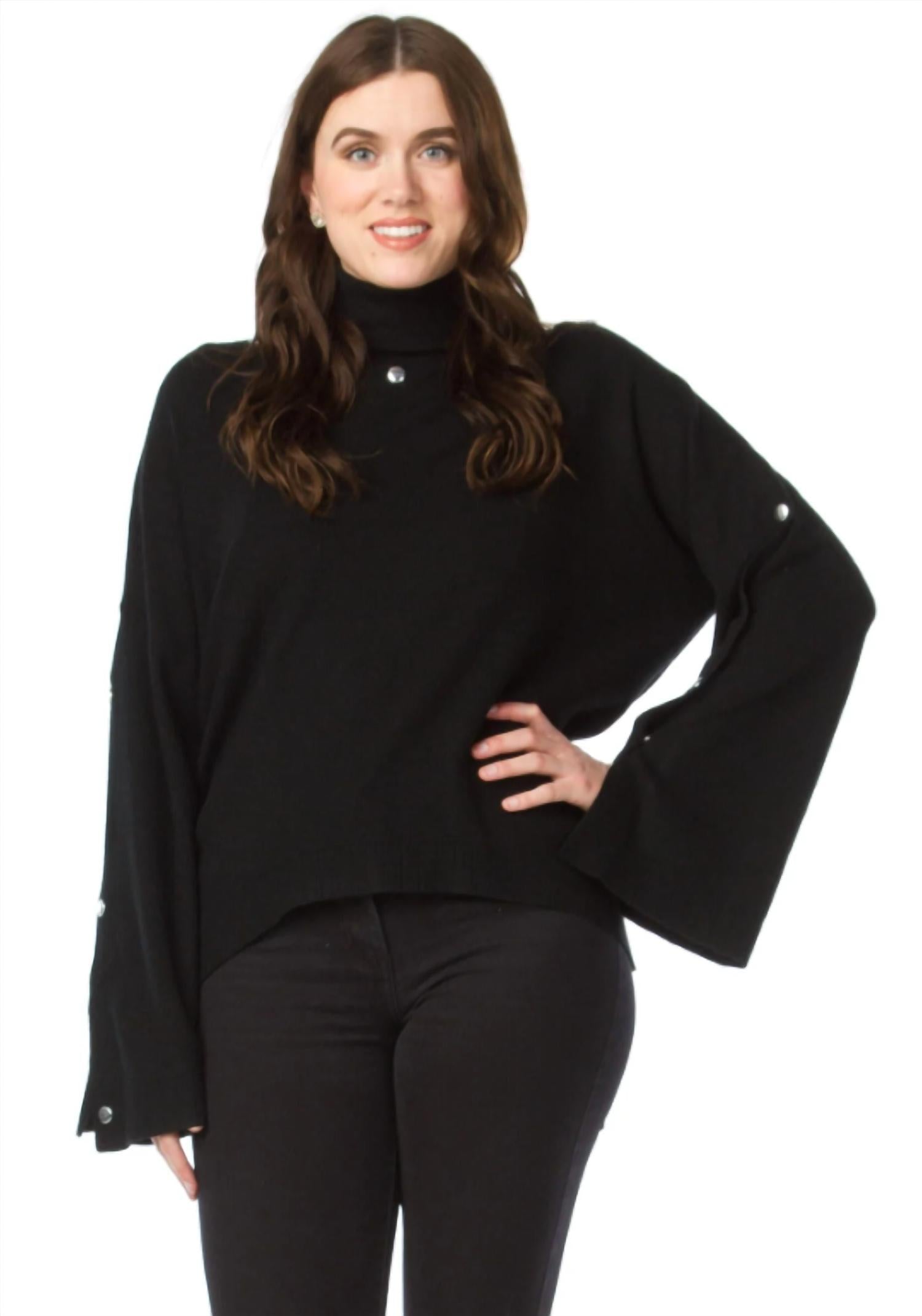 Papillon - Turtle Neck Sweater With Split Sleeves