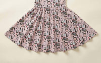 KICKEE Girl's Print Flutter Sleeve Twirl Dress With Pockets in mama s makeup - kids' dress