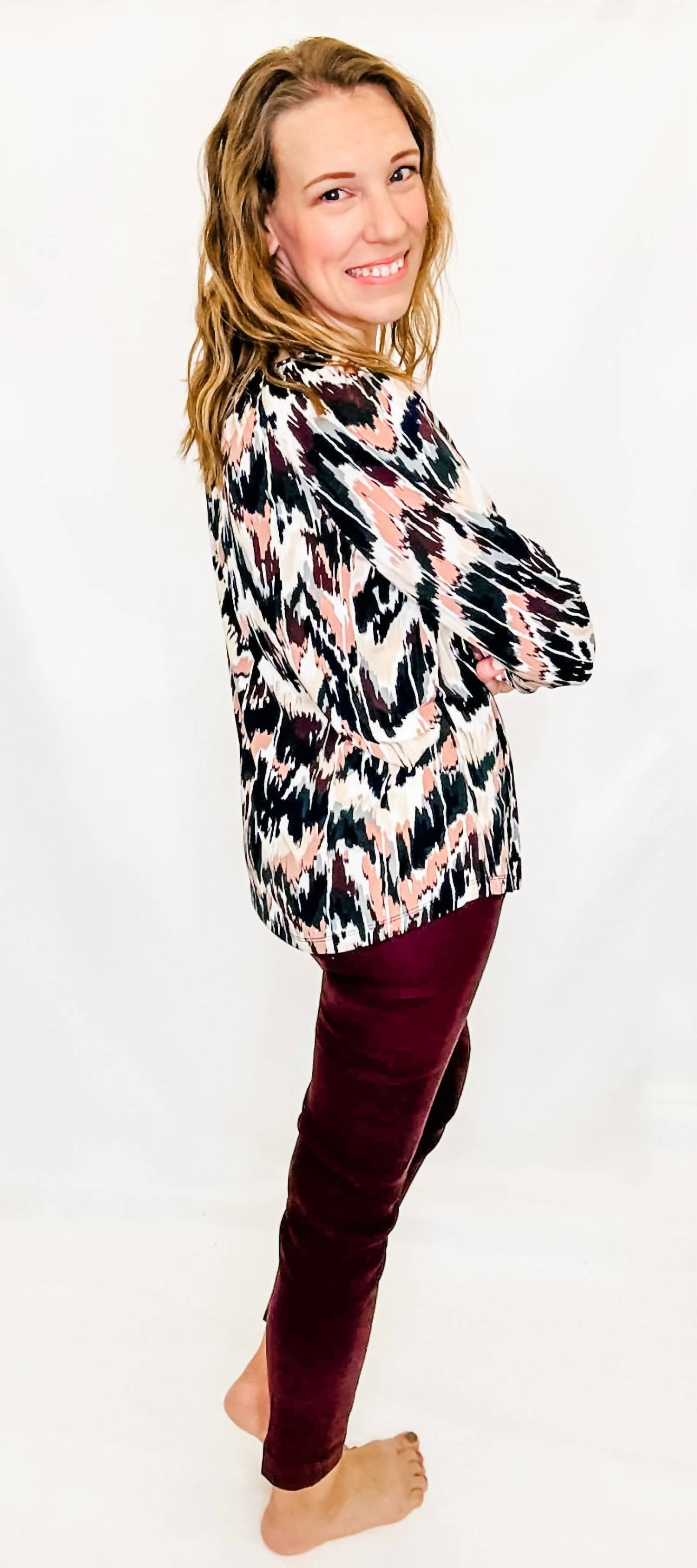 Multiples - Three Quarter Sleeve Peasant Top