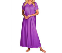 Shadowline Lingerie - Flower Petal Embroidery And Flutter Sleeves Long Nightgown