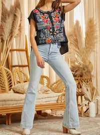 Andree By Unit - Floral Embroidered Dolman Blouse