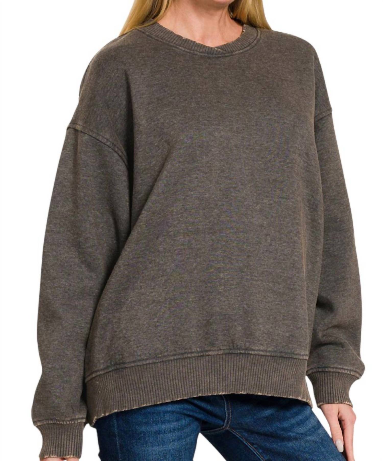 Zenana - Blackout Comfort Crewneck Top
