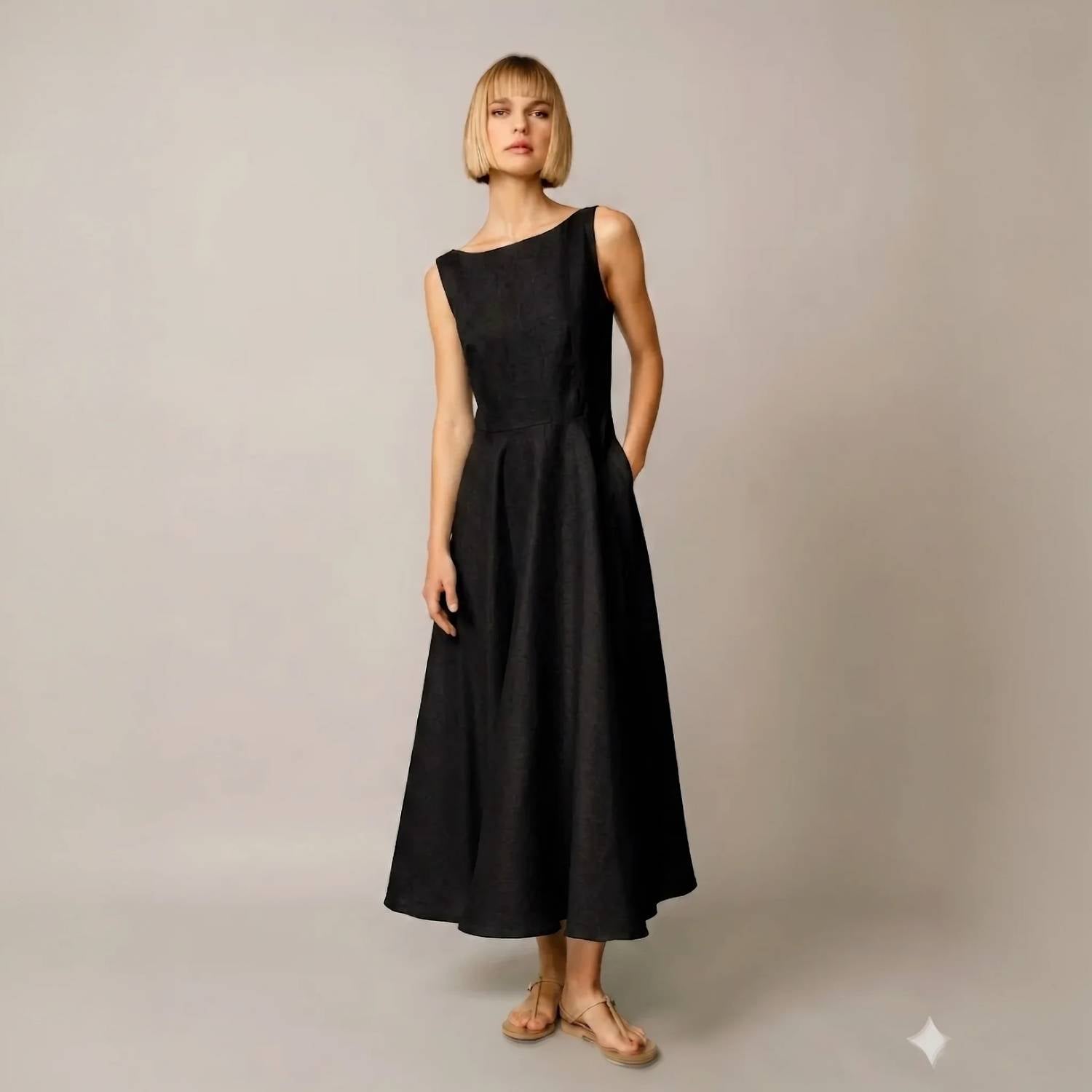 Maison Zoulias - Audrey Linen Midi Dress