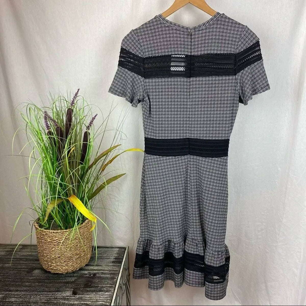 Michael Kors - Combo Check Cutout Mini Dress