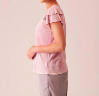 Cut Loose - Light Weight Linen Sweater Flutter Tee