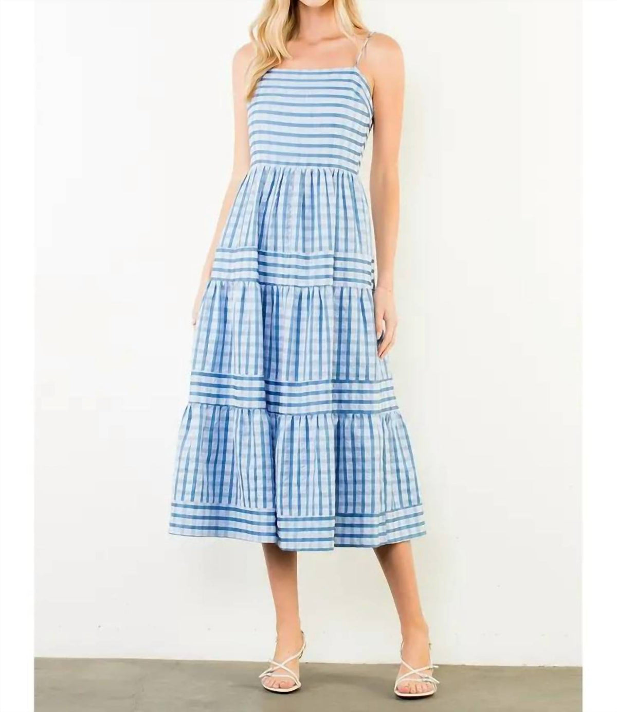 Thml - Tiered Gingham Midi Dress