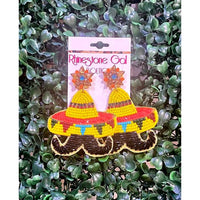 Sophia Collection Women's Sombrero & Mustache Beaded Earrings in multicolor - women's jewelry - detail view