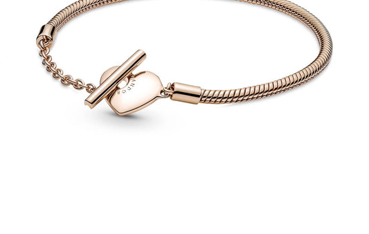 Pandora - Heart T Bar Snake Bracelet
